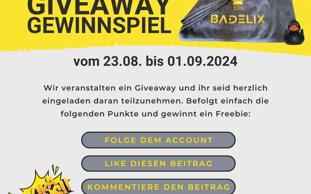 Badelix Gewinnspiel: Gewinne ein exklusives Duschhandtuch und eine Badelix Quietsche-Ente!